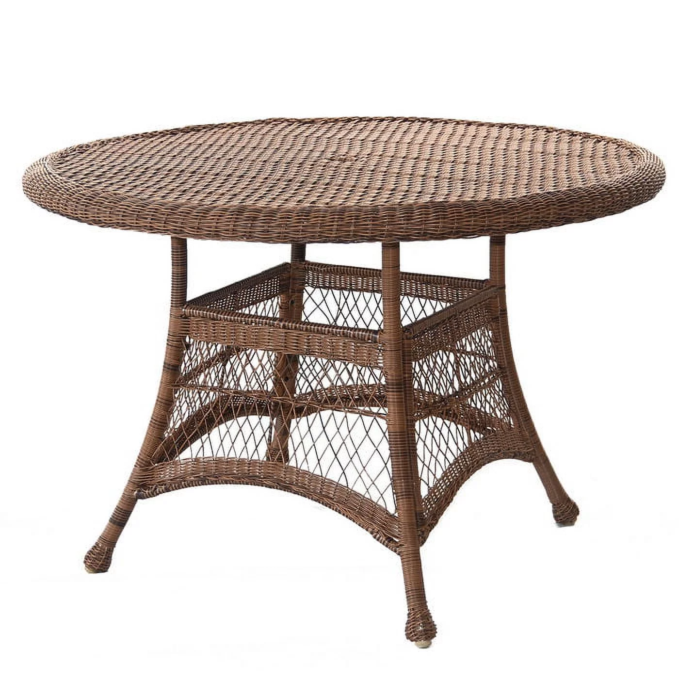 Outdoor 44" Resin Wicker Round Patio Dining Table by Jeco