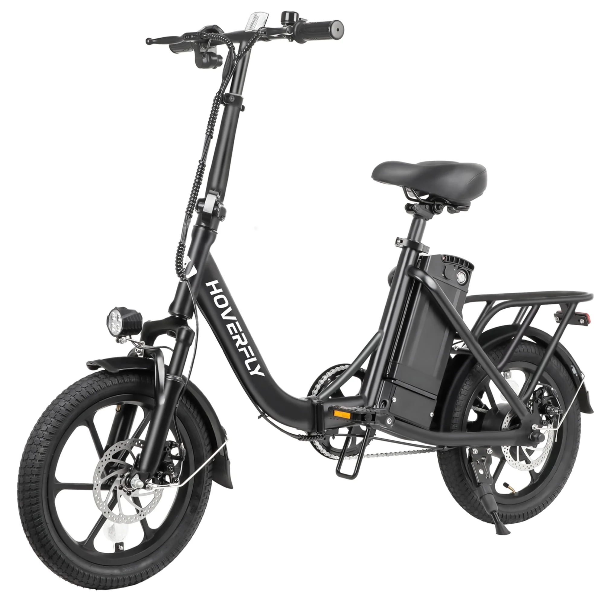 HOVERFLY 16" Folding Adults Electric Bikes, 500W/36V/15.5mph Folding City Ebike for Adult Men Women,Black - Curated Treasures Market