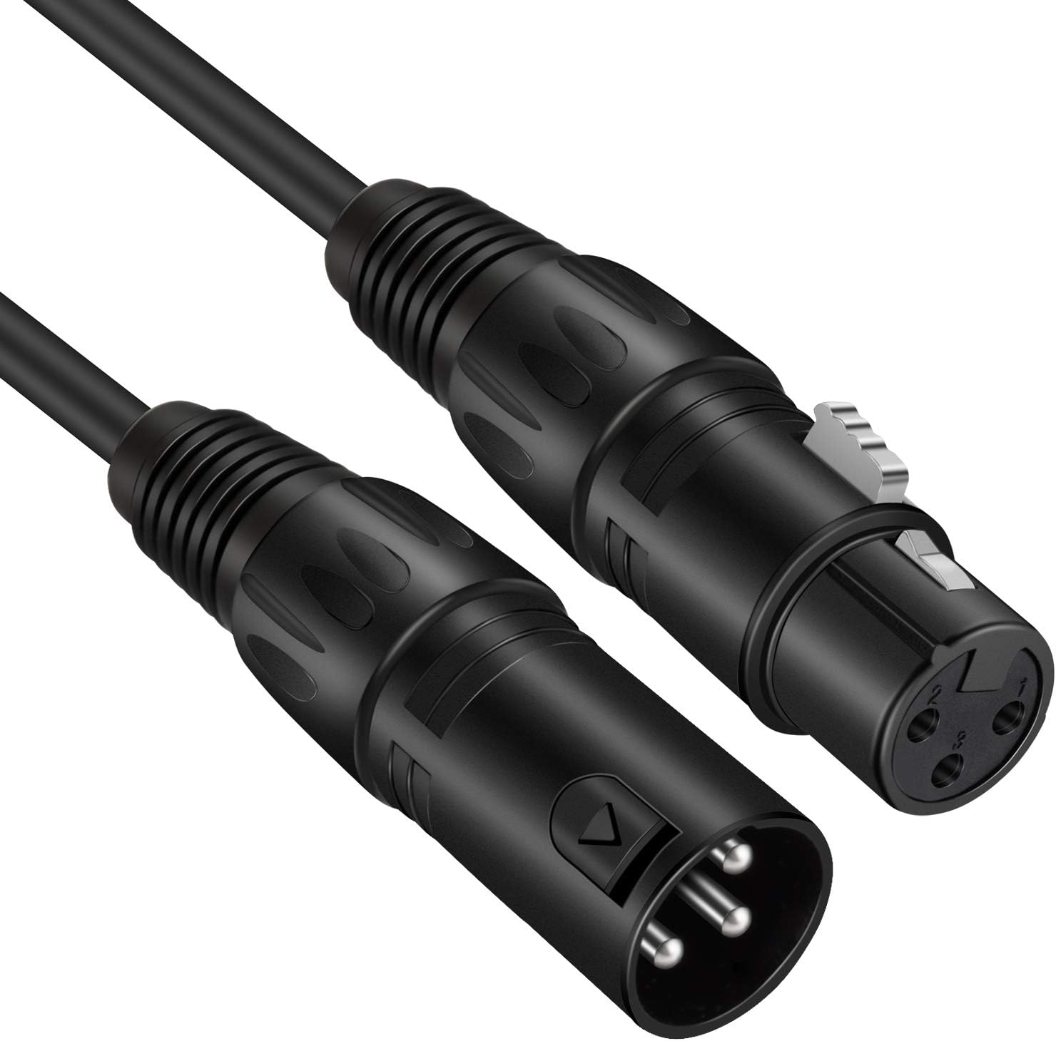 Moukey, 50ft XLR 50 Feet Microphone Male to Female Mic Cables Cord, Black 3-Pack