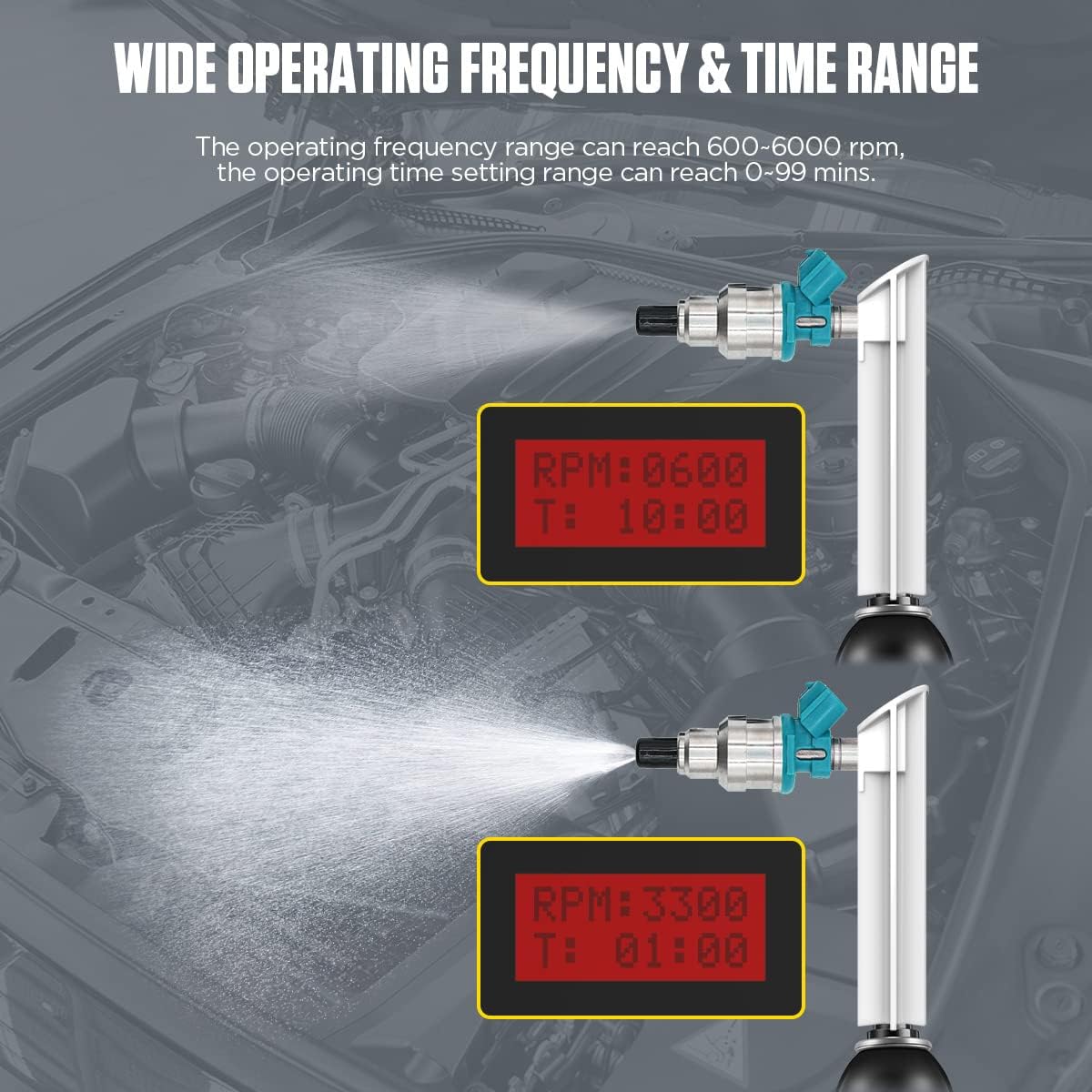 QPKING Car Fuel Injector Signal Generator,Automotive Fuel Injection Systems Cleaners,Fuel System Cleaning Assistant Fuel Injector Cleaner