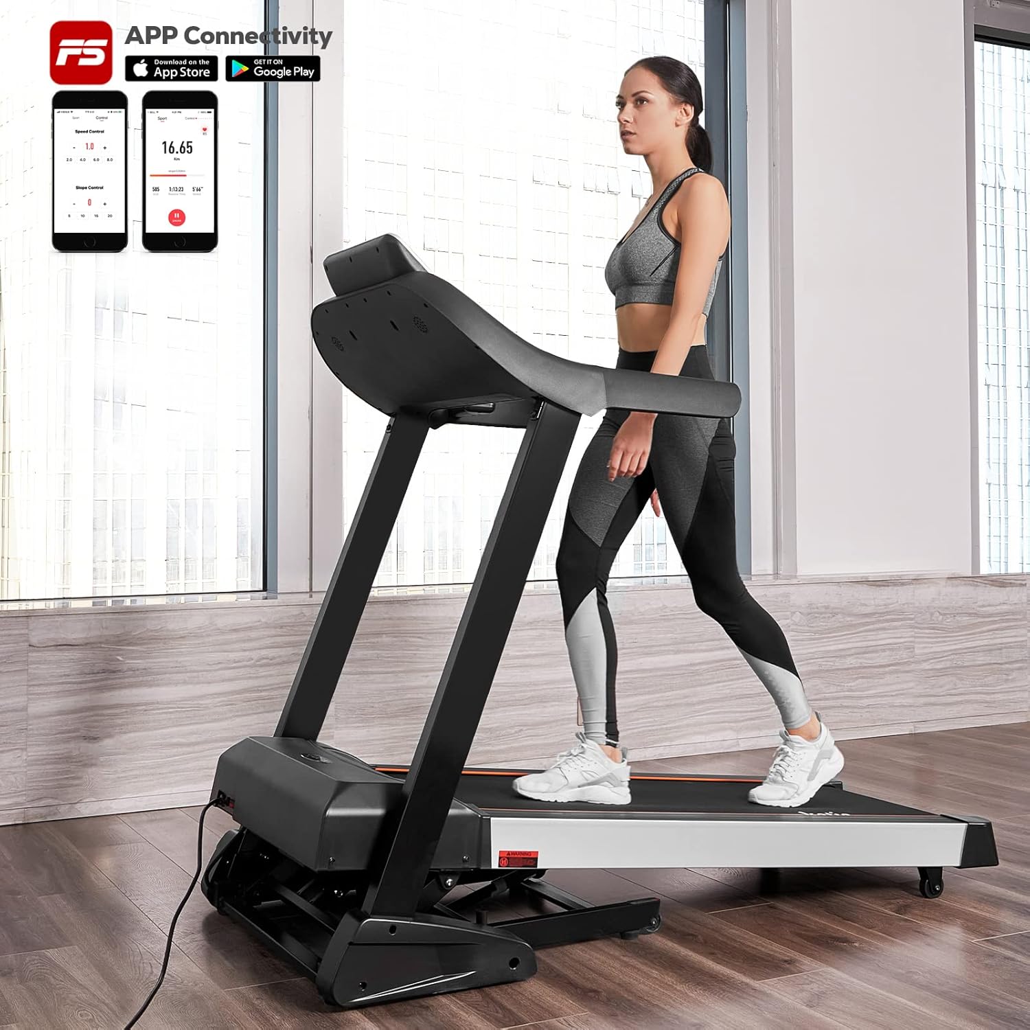 kotia Folding Treadmill 330 lb Capacity Electric Treadmill with 15 Levels Auto Incline and Large Running Area for Home Gym Workout (3.25HP Model TD1460)