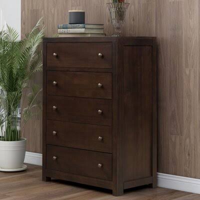 Bertia 5 Drawer 29x22 W Solid Wood Chest Latitude Run Color: Rich Brown