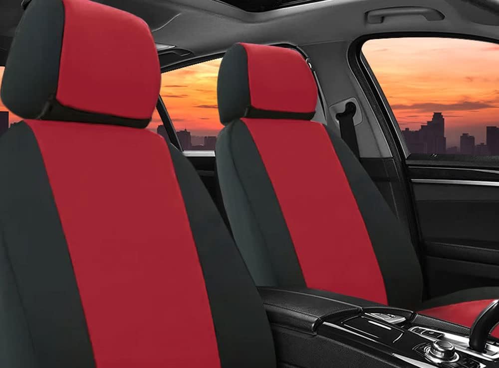 CarsCover Custom Fit 2004-2008 Ford F150 Pickup Truck Neoprene Car Front Seat Covers Red Rose & Black Sides Driver & Passenger Cover