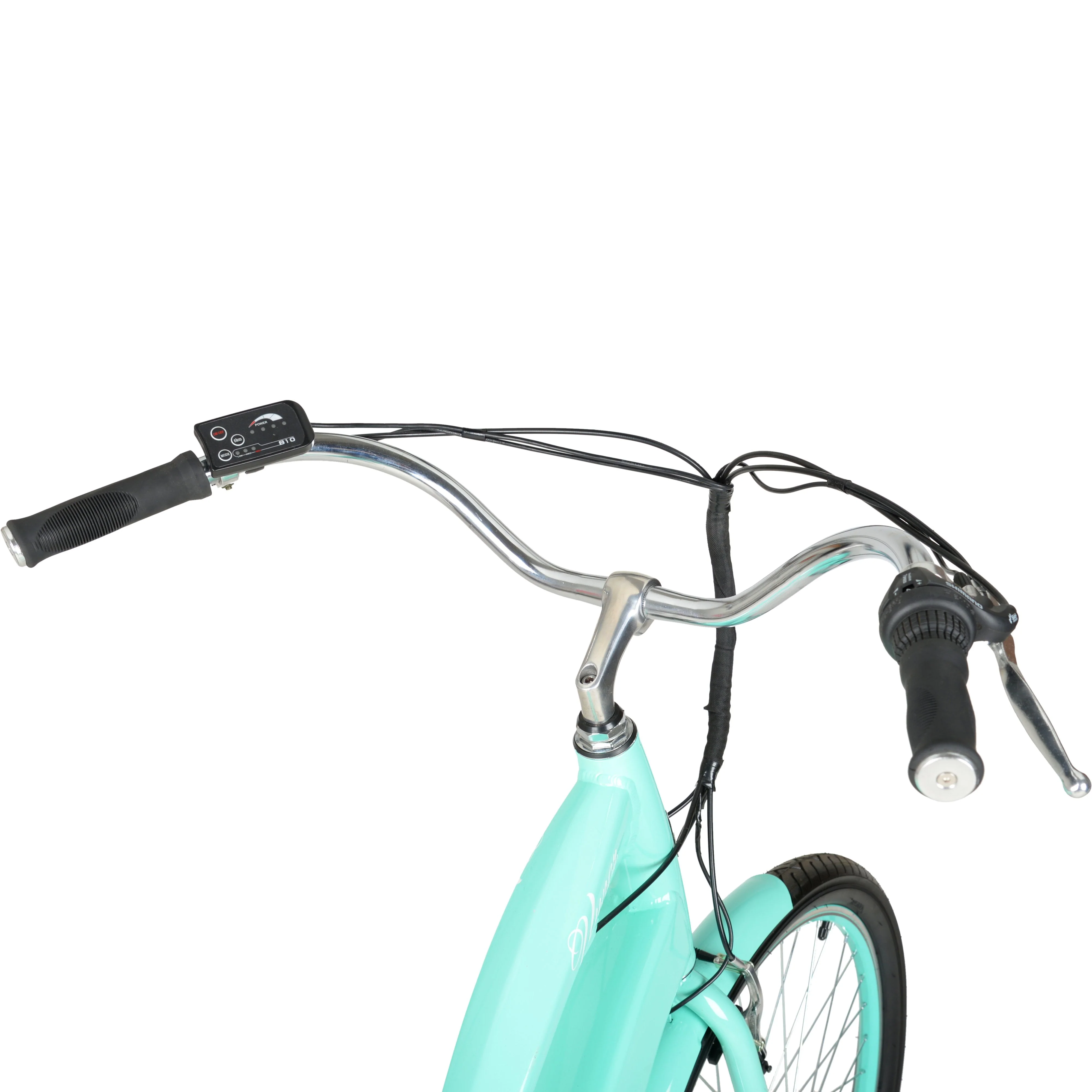 Hyper Bicycles E-Ride 26 Ladies 36V Electric Cruiser E-Bike for Adults, Pedal-Assist, 250W Motor, Turquoise