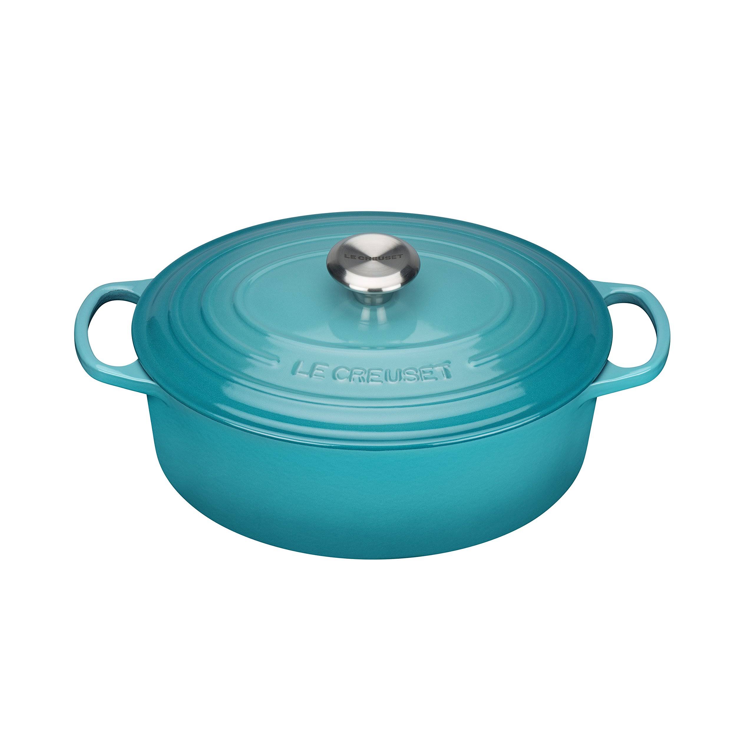 Le Creuset Signature Cast Iron 5-Quart Caribbean Oval Dutch Oven
