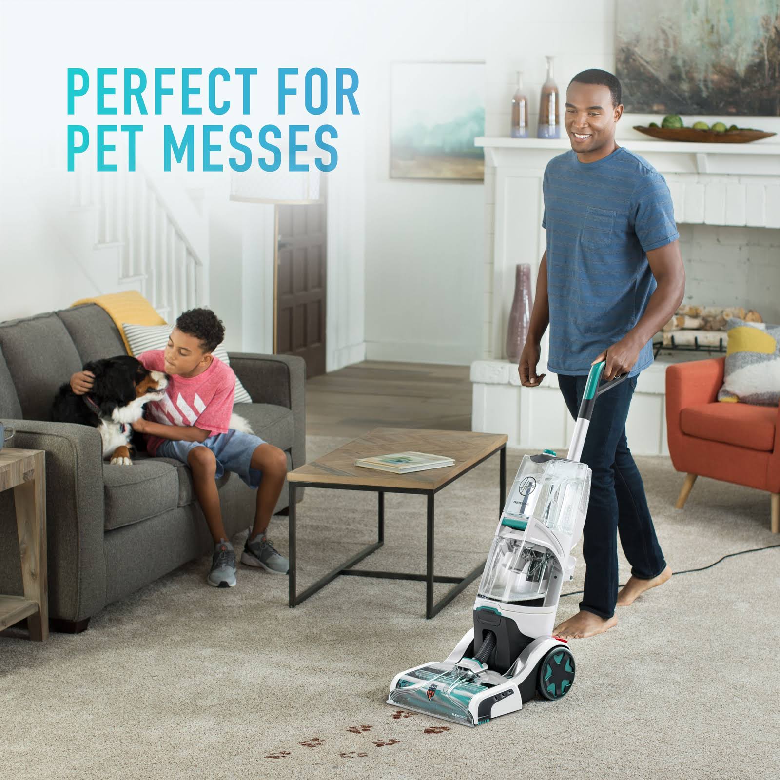 Hoover SmartWash Automatic Carpet Cleaner - Teal/Transparent