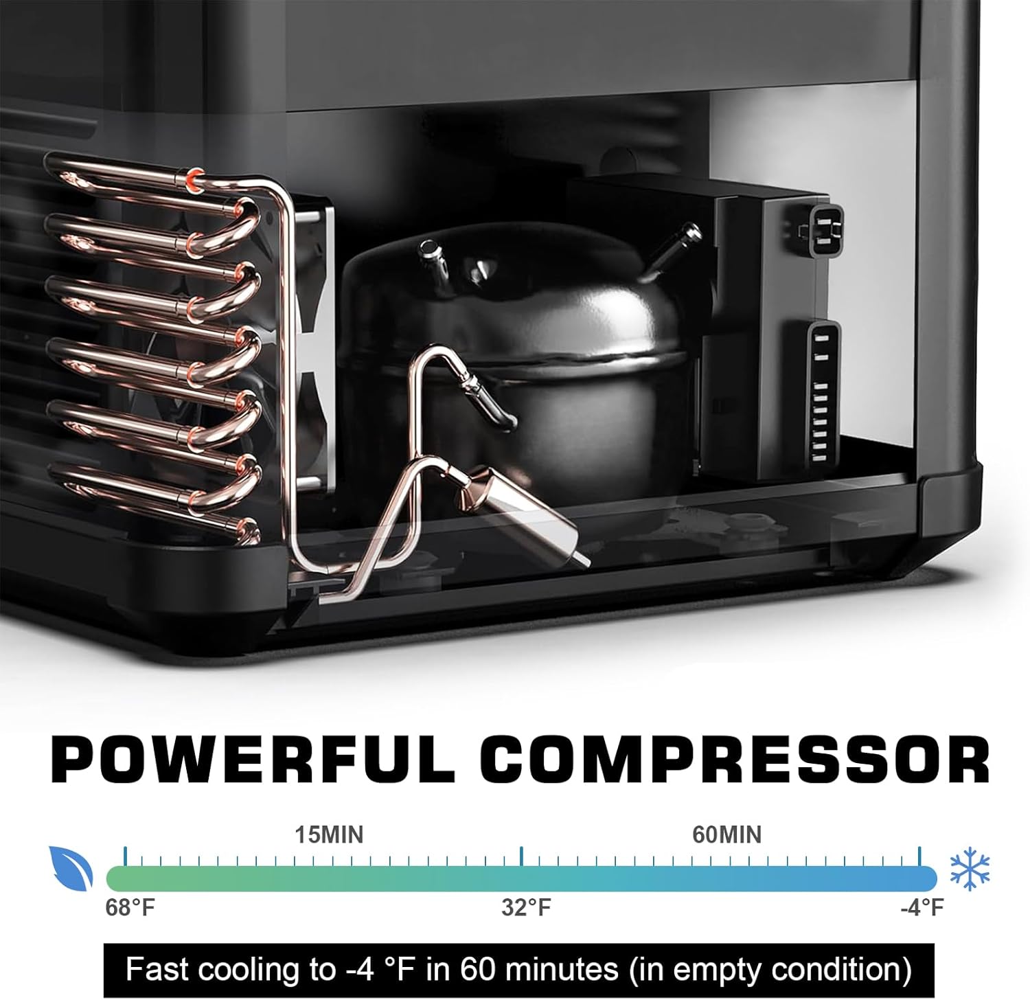 12v Refrigerator, 40 Quart(38L) Electric Cooler Car Refrigerator APP Control, Portable Freezer Fridge Cooler -4℉~68℉ 12/24V DC & 100-240V AC, Car Fridge for RV, Truck, Van, Camping, Travel, Outdoor