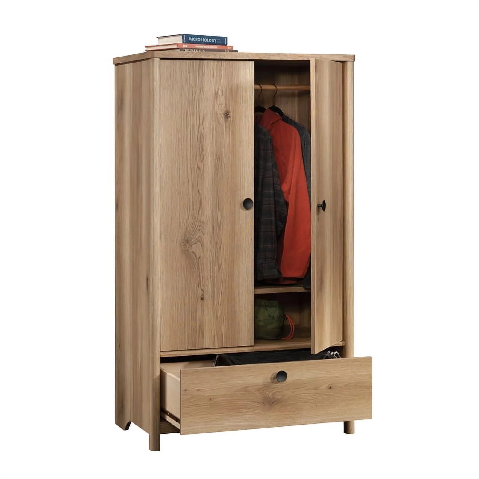 Sauder Dover Edge Bedroom Armoire with Drawer, Timber Oak Finish