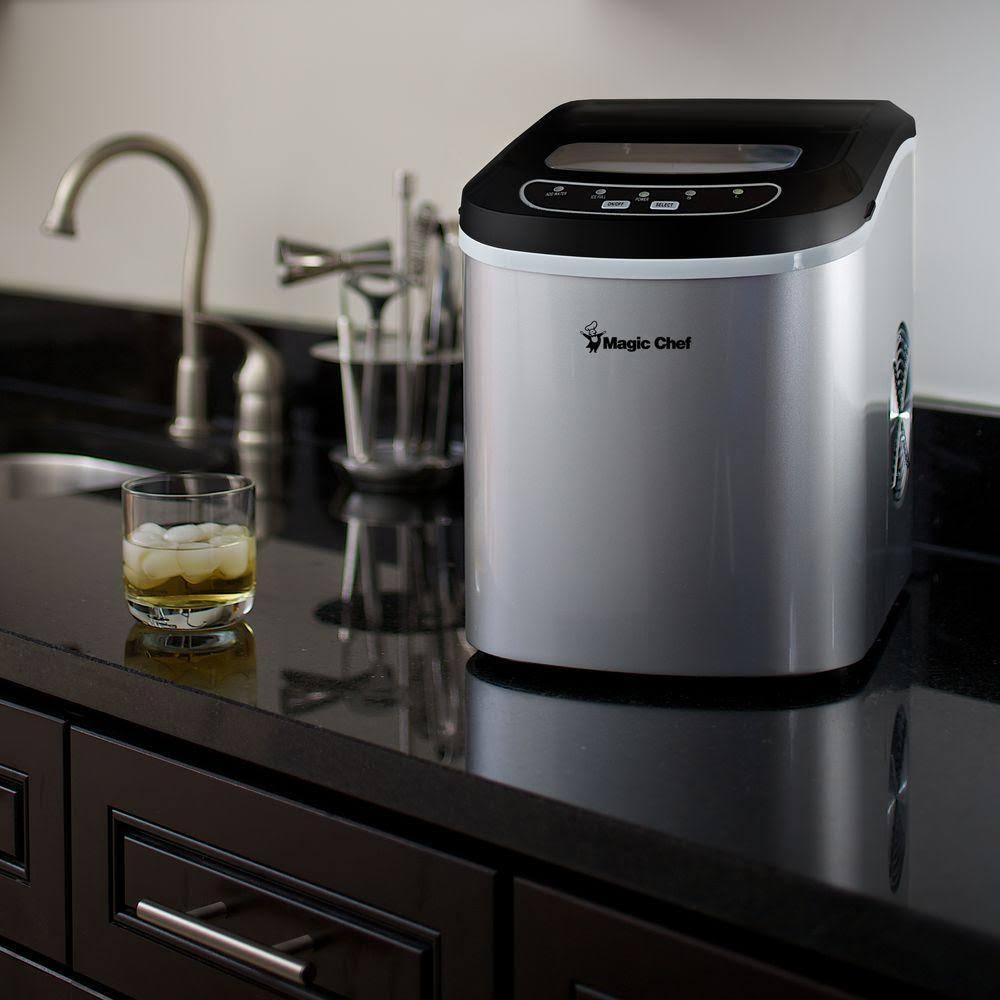 Magic Chef 27 lb. Portable Countertop Ice Maker in Stainless Steel