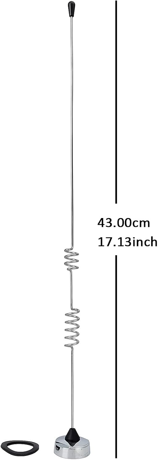 HYS Amateur Dual-Band NMO 17.13 inch Antenna VHF 144Mhz & UHF 430MHz for 2 Meter 70 Centimeters Mobile Radios w/ 13ft RG-58 Coax Cable PL-259 UHF Male Mount
