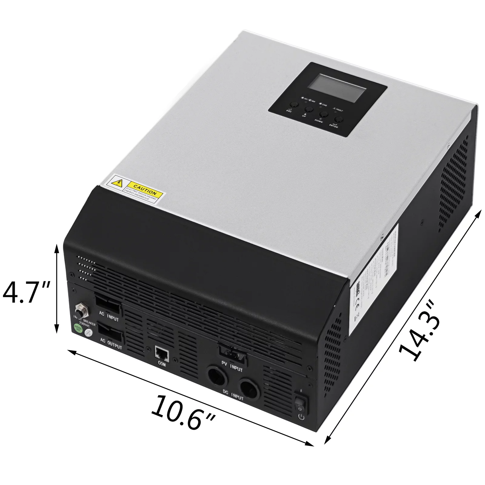 VEVOR Inverter Solar Pure Sine Wave Power Solar Charger DC AC Output with Utility Charger (3KVA 24V MPPT)