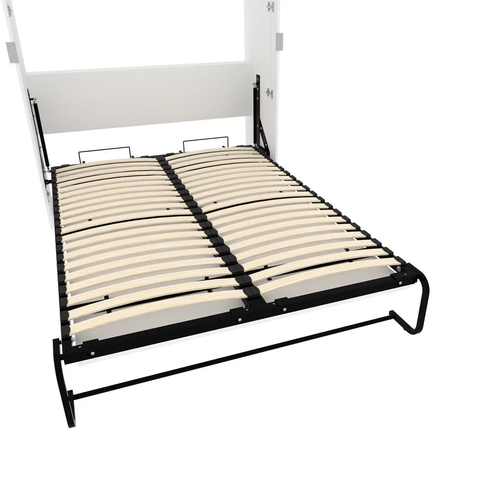 Bestar Orion 61" Full Murphy Bed in White and Walnut Gray