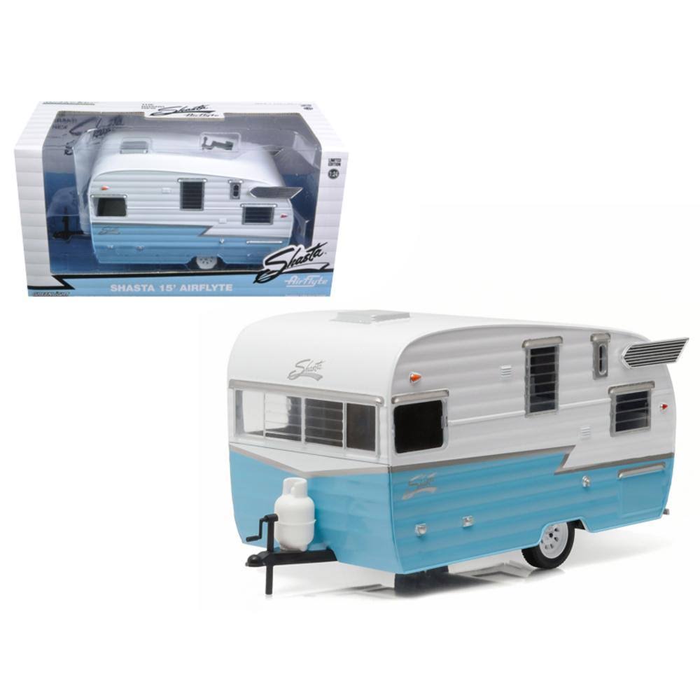 Shasta Airflyte 15& Camper Trailer Blue for 1/24 Scale Model Cars and Trucks 1/24