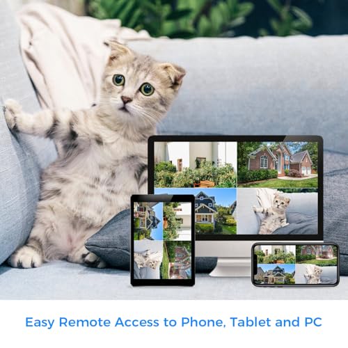 [Wireless Pro, 100ft Range] Hiseeu Wireless Security Camera System, Expandable 16CH 4K NVR, 4Pcs 3MP Night Vision WiFi Cameras Home Surveillance Outdoor, Motion Detection, 1TB HDD, One-Way Audio