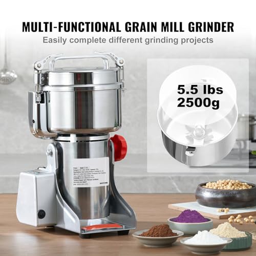 VEVOR Electric Grain Mill Grinder, High Speed Commercial