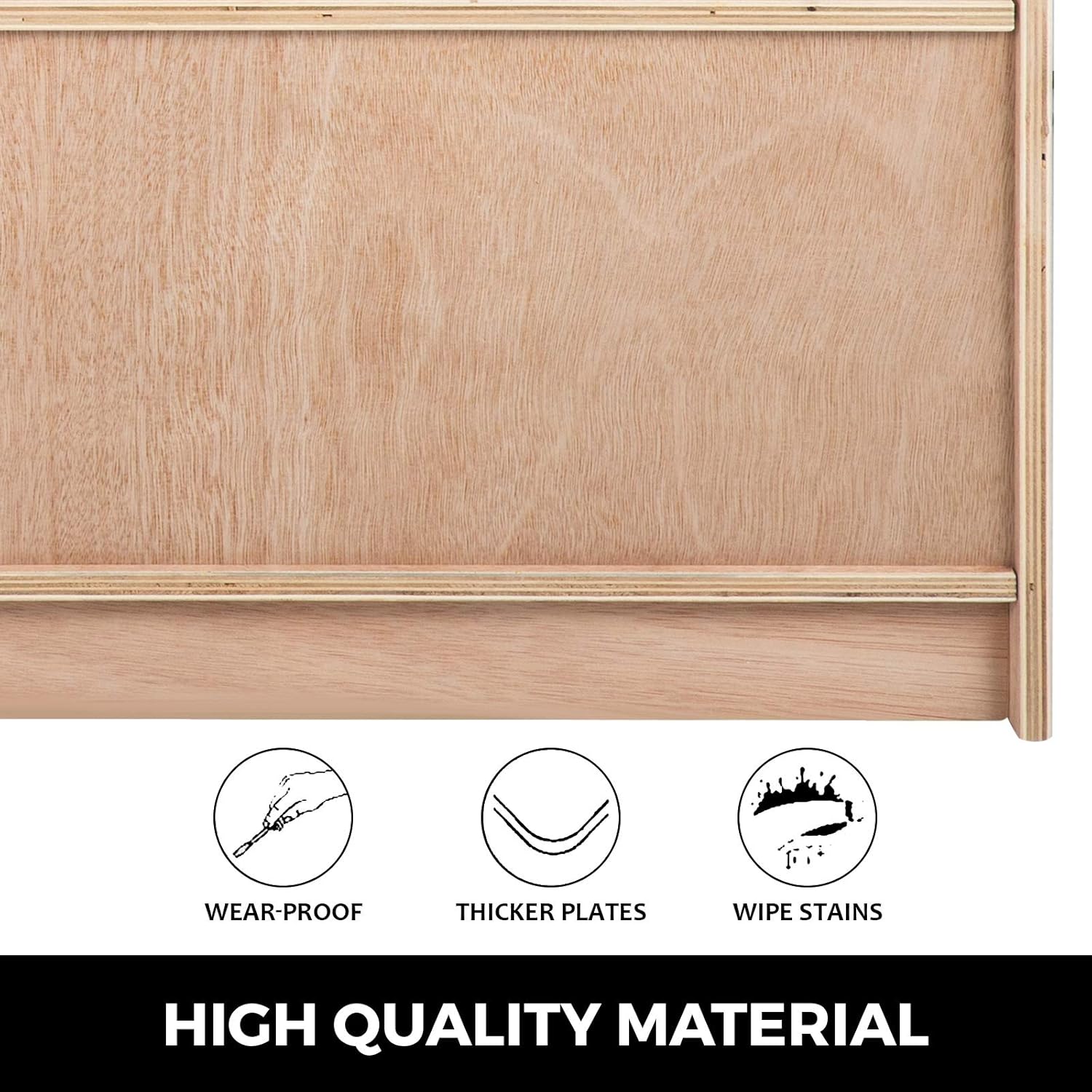 Happybuy Classroom Storage Cabinet, 36” High, Wood Color