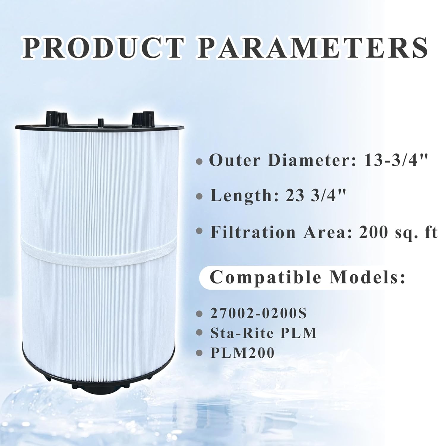 De Pool Filter Compatible with 27002-0200S, Sta-Rite PLM, PLM200, D.E. Filter