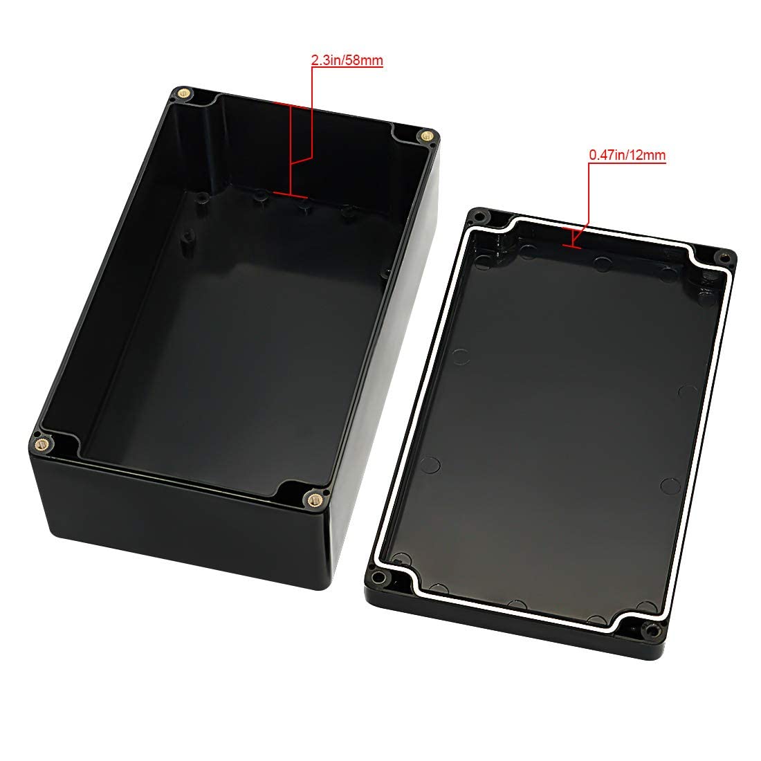 LeMotech ABS Plastic Electrical Project Case Power Junction Box, Project Box Black 10.4" x 7.2" x 3.7" (263 x 182 x 95 mm)(Pack of 1)