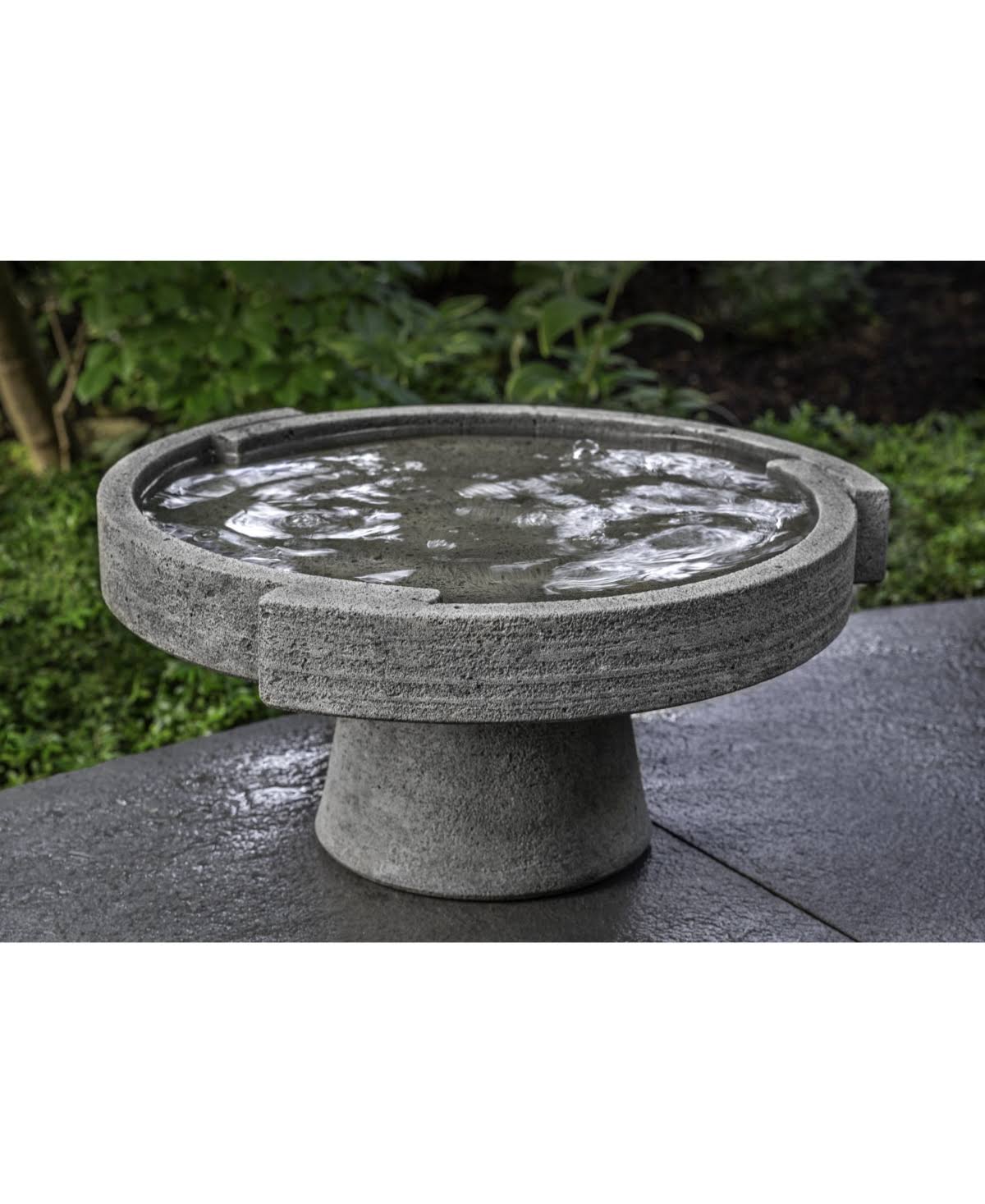 Campania International Cast Stone Concept Birdbath, Low, Nero Nuovo