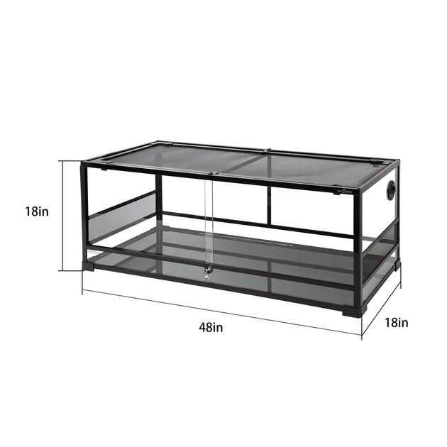 REPTI ZOO Glass Reptile Terrarium Sliding Doors with Screen Ventilation - Pet Supplies online store