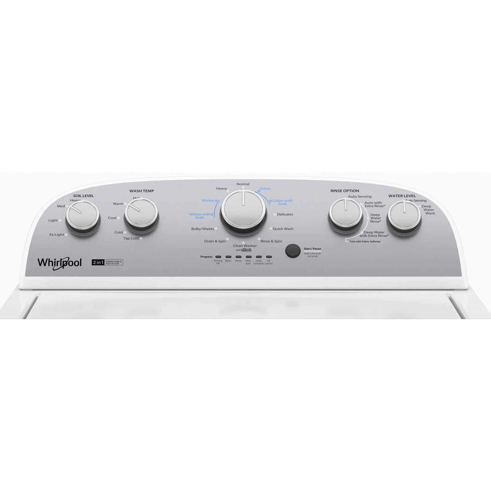 Whirlpool® Brand New WTW4957PW, 3.8-3.9 Cu. Ft.  2 in 1 Top Load Washer with Removable Agitator Capacity 3.8 Cu ft