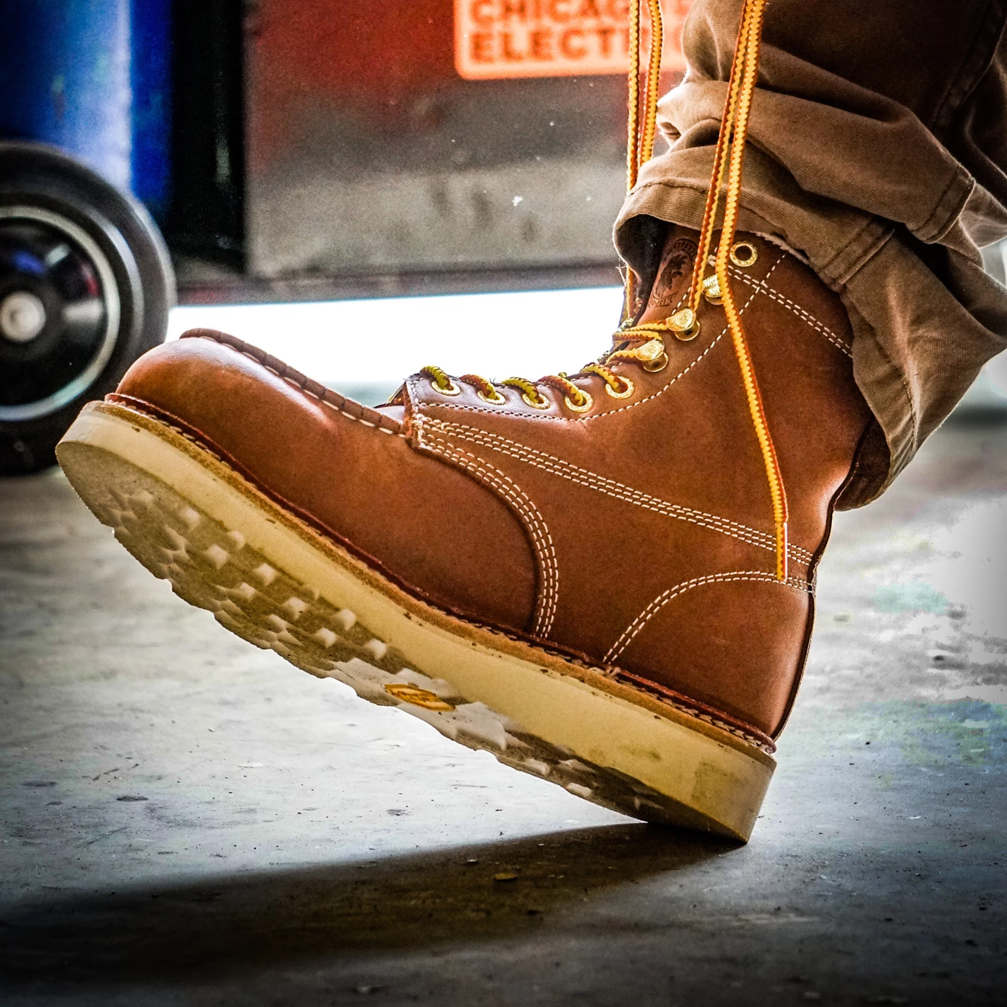 Rockrooster 7" Brown Men's Steel Toe Work Boots, EH Rated Boots for Adult E Width VAP621-14 - Curated Treasures Market