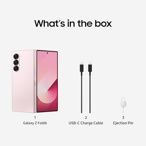 Samsung Galaxy Z Fold 6, 512GB Unlocked Android Smartphone, Circle to Search, Hands-Free Interpreter, AI Photo Edits, Foldable Display for Multitasking, 2024, US 1 Yr Warranty, Silver Shadow