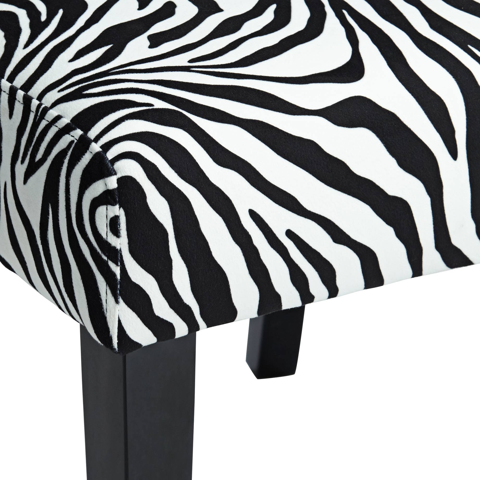 Studio 55D Zambia Zebra Print Accent Chair with Velvet Fabric