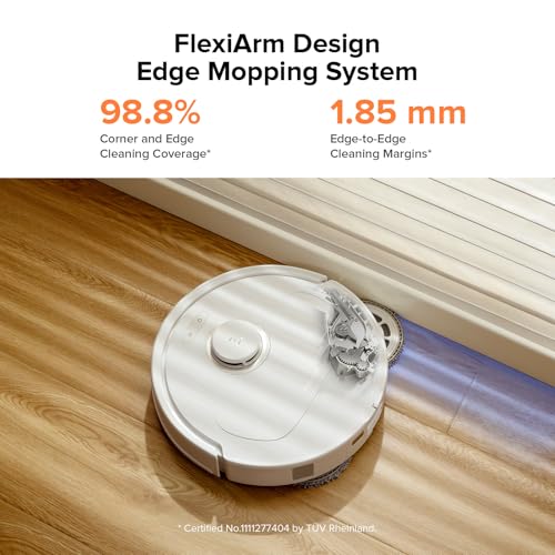 roborock Qrevo S5V Robot Vacuum and Mop, FlexiArm Edge Mopping, 12,000Pa Suction, Dual Zero-Tangle System, Smart Obstacle Avoidance, 10mm Mop Lifting, Auto Mop Washing&Drying, Self-Emptying&Refilling