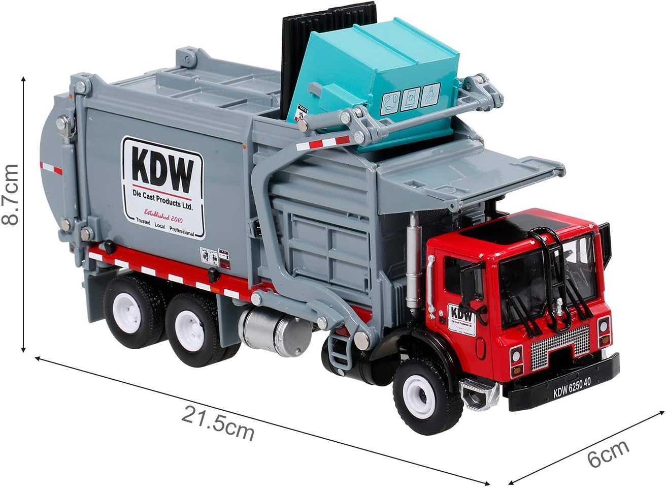 GoolRC Garbage Carrier Truck, 1:24 Alloy Diecast Barreled Waste Material Transporter Vehicle Model, Kids Toys for Boys Girls Birthday