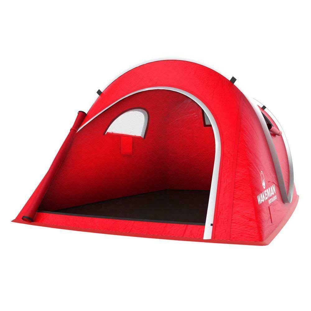 Wakeman Outdoors 2-Person Red Pop-Up Tent with Carry Bag