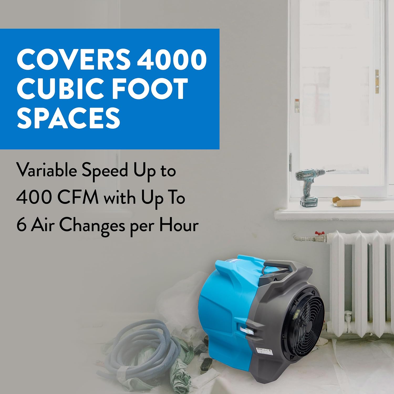 Dri-Eaz DefendAir HEPA 400 Air Scrubber, Air Filtration System, Up to 400 CFM
