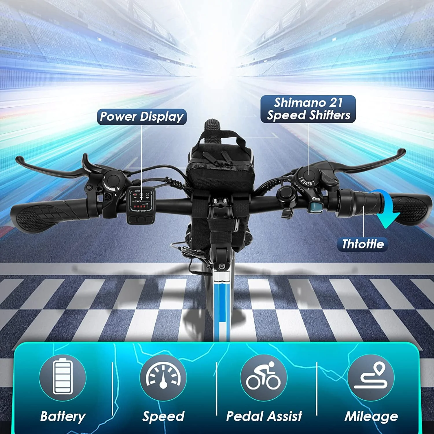 Vivi Electric Bike for Adults 26 Folding Electric Bike 500W Electric Mountain Bike 20MPH Full Suspension Electric Bike with Cruise Control Up to 50 Miles