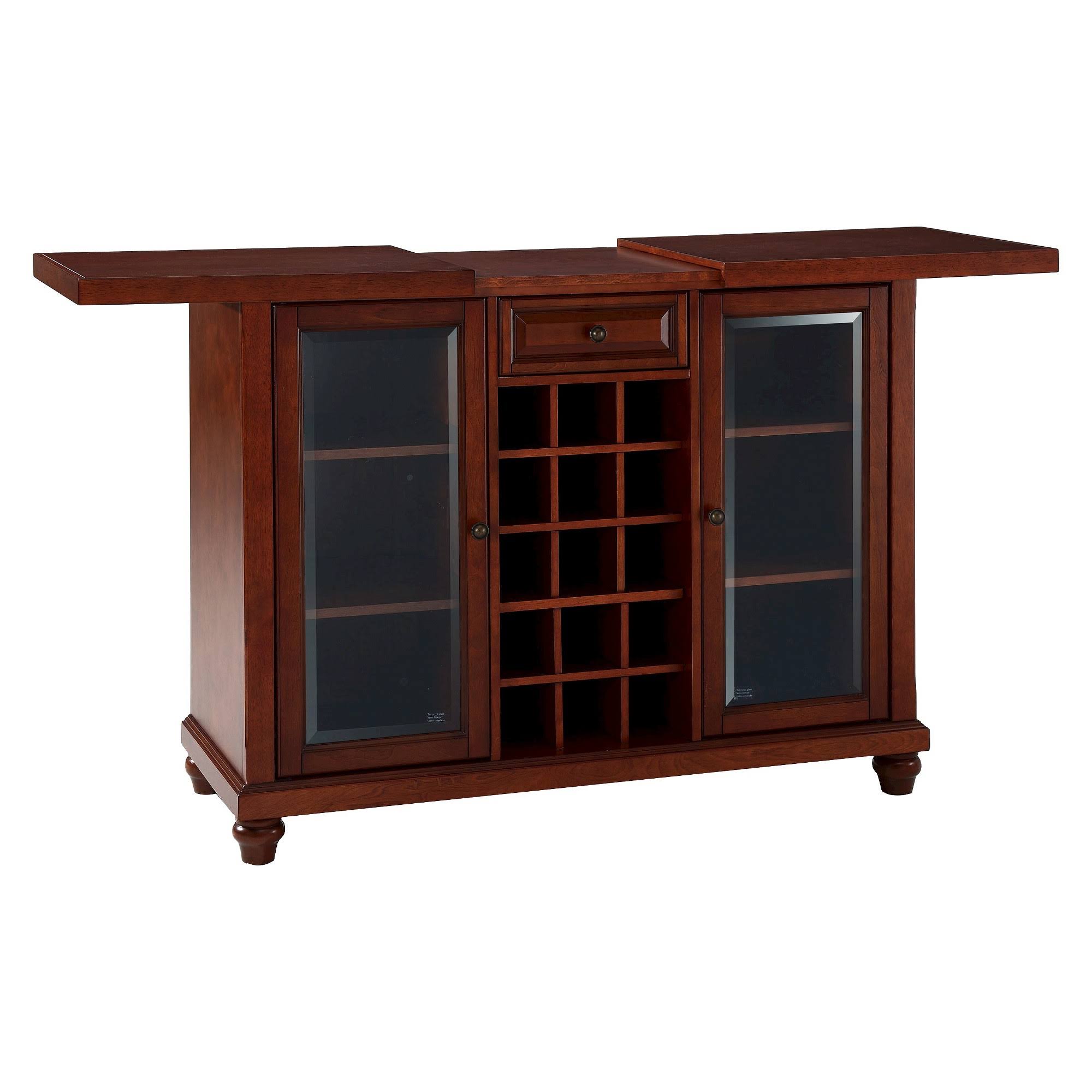 Crosley Cambridge Sliding Top Bar Cabinet Vintage Mahogany