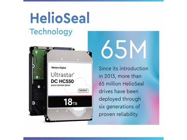 WD Ultrastar DC HC550 18 TB Hard Drive 3.5x22 Internal 512MB SATA 7200RPM 512e SE NP3 DC HC550 0F38459