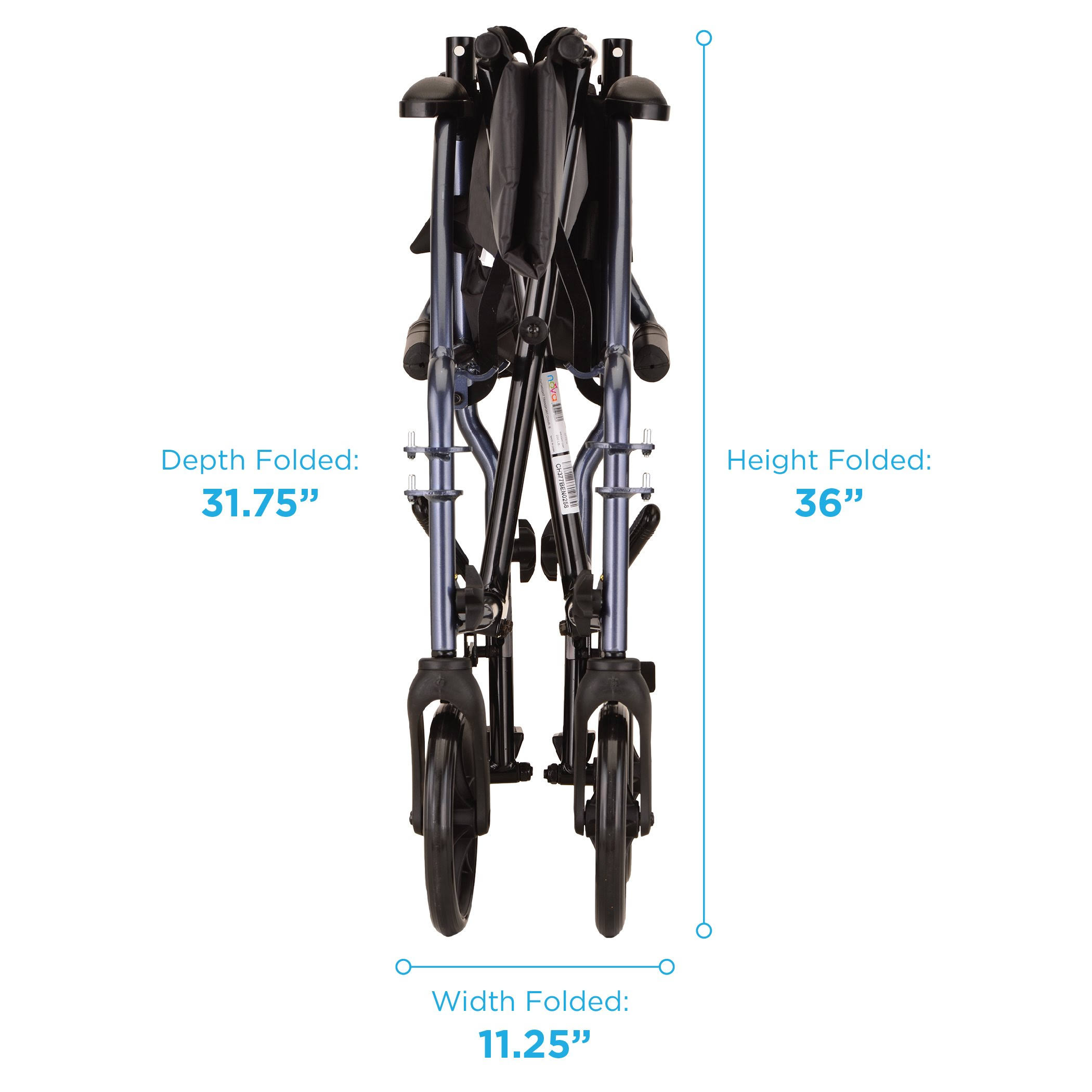 Nova Medical Products Blue Lightweight Transport Chair