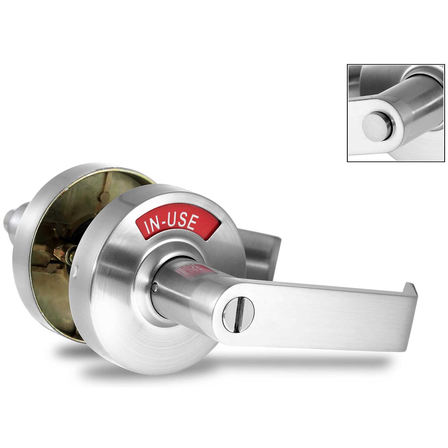 VIZILOK ADA Compliant. Commercial Grade Privacy Indicator Lock and Lever in 26D Satin Chrome Non-Reversible - Shop Hardware Tools Online Store