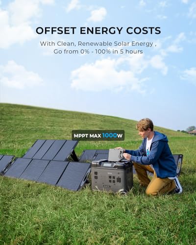 OUKITEL Portable Power Station P5000, Solar Generator with 5120Wh, 5x2200W AC Outlets (4000W Surge), 2.8H Full Charge, 1000W MPPT Solar, for Emergency, Home Backup, RV, Off-grid