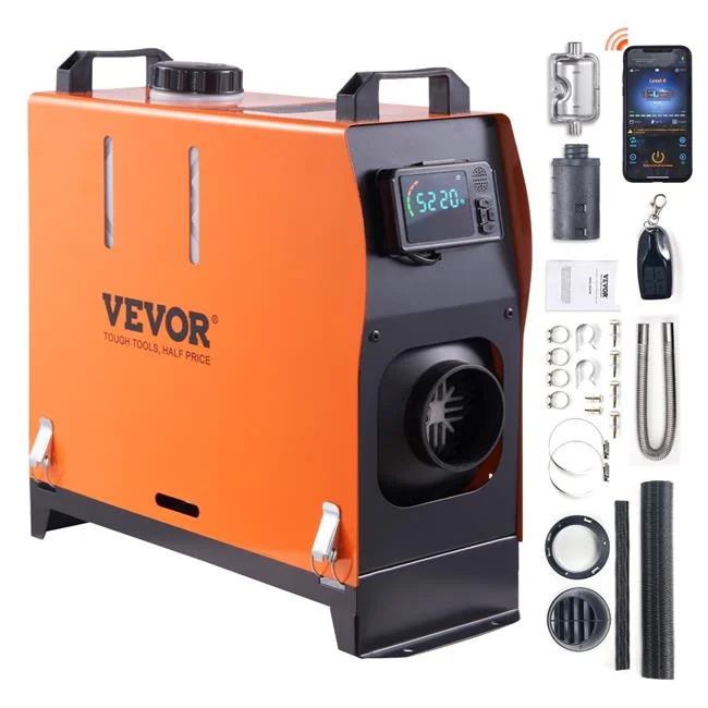 VEVOR Diesel Air Heater All-in-one 12V 8KW Bluetooth App LCD for Car RV Indoors - Curated Treasures Market