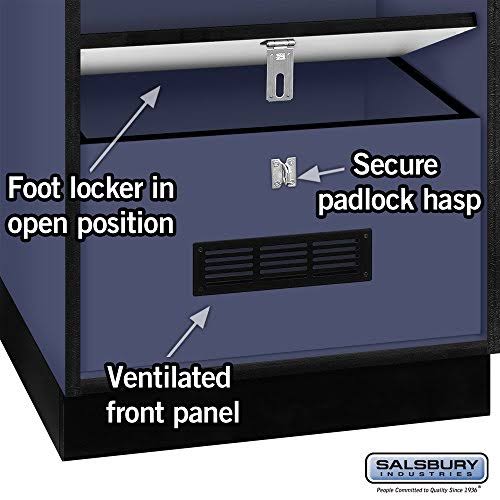 Salsbury Industries Open Access Designer Wood Locker, 18-Inch, Blue