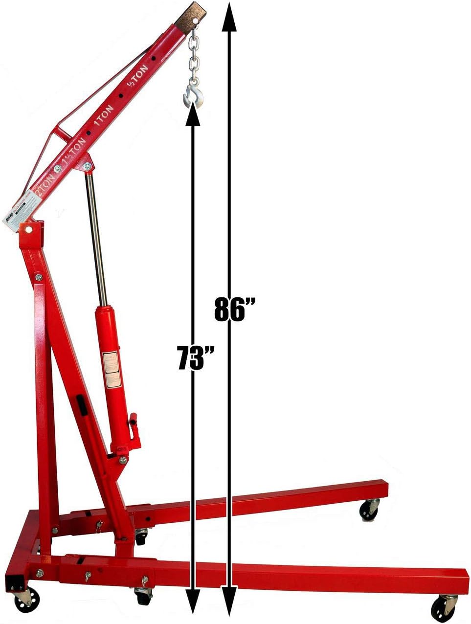 Dragway Tools 2 Ton Folding Hydraulic Engine Hoist Cherry Picker Shop Crane Hoist Lift