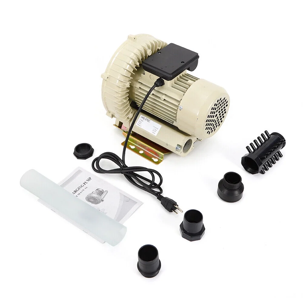 110V 370W Commercial Air Pump Aquarium Hydroponics Aquaculture Fish Tank Pond Blower