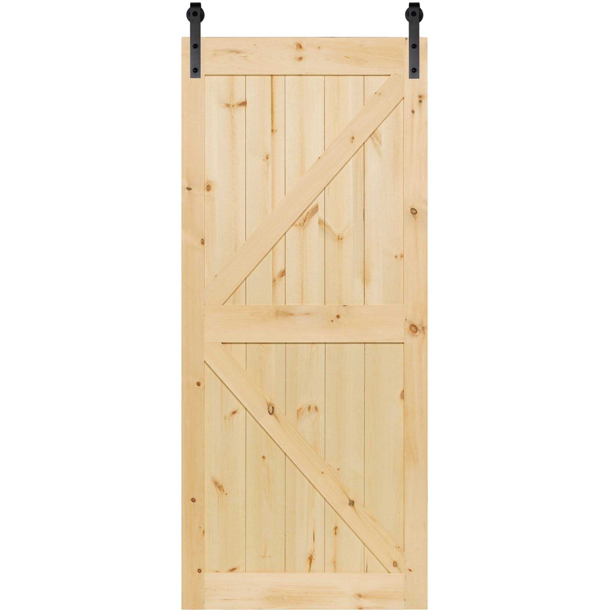 Kimberly Bay 24 in. x 84 in. Solid Pine Unfinished Wood K-Rail Barn Door Slab