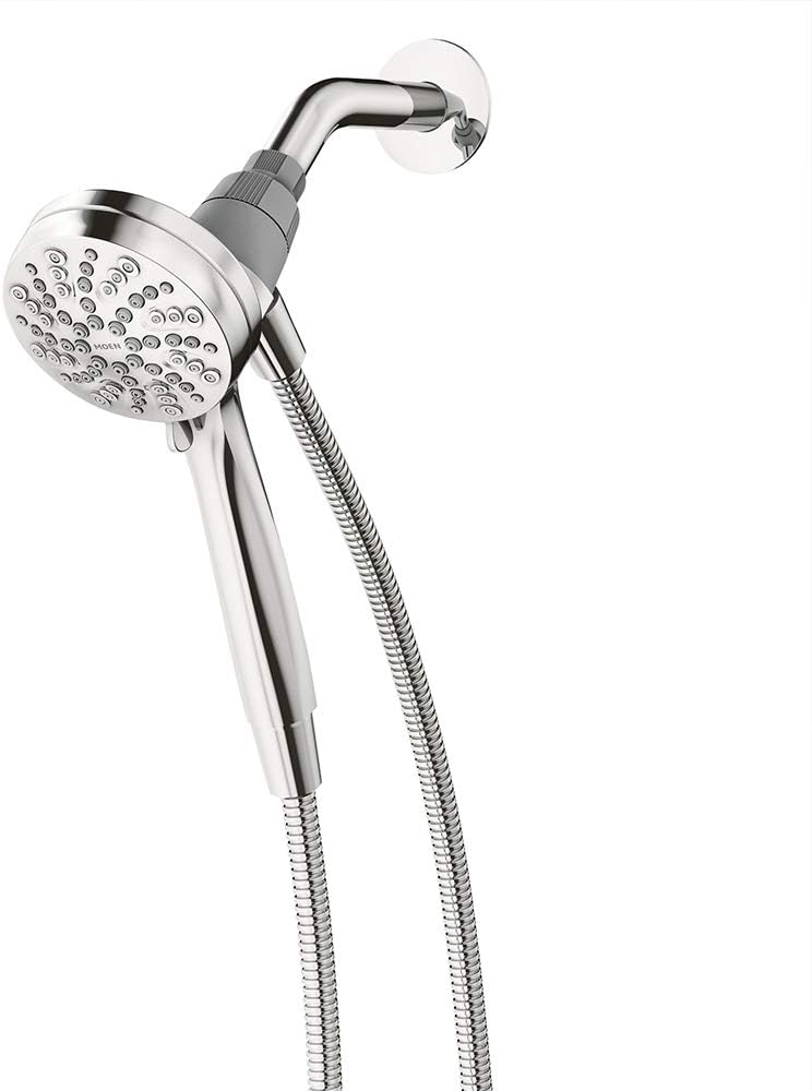 Moen 26009 Engage Magnetix 2.5 GPM Handheld/Rain Shower Head, Chrome & 26100EP Engage Magnetix 3.5-Inch Six-Function Handheld Showerhead with Eco-Performance Magnetic Docking System, Chrome