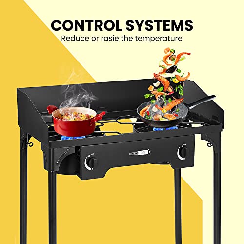 VIVOHOME Outdoor Burner Stove with Detachable Legs Stand for Camping Cookout