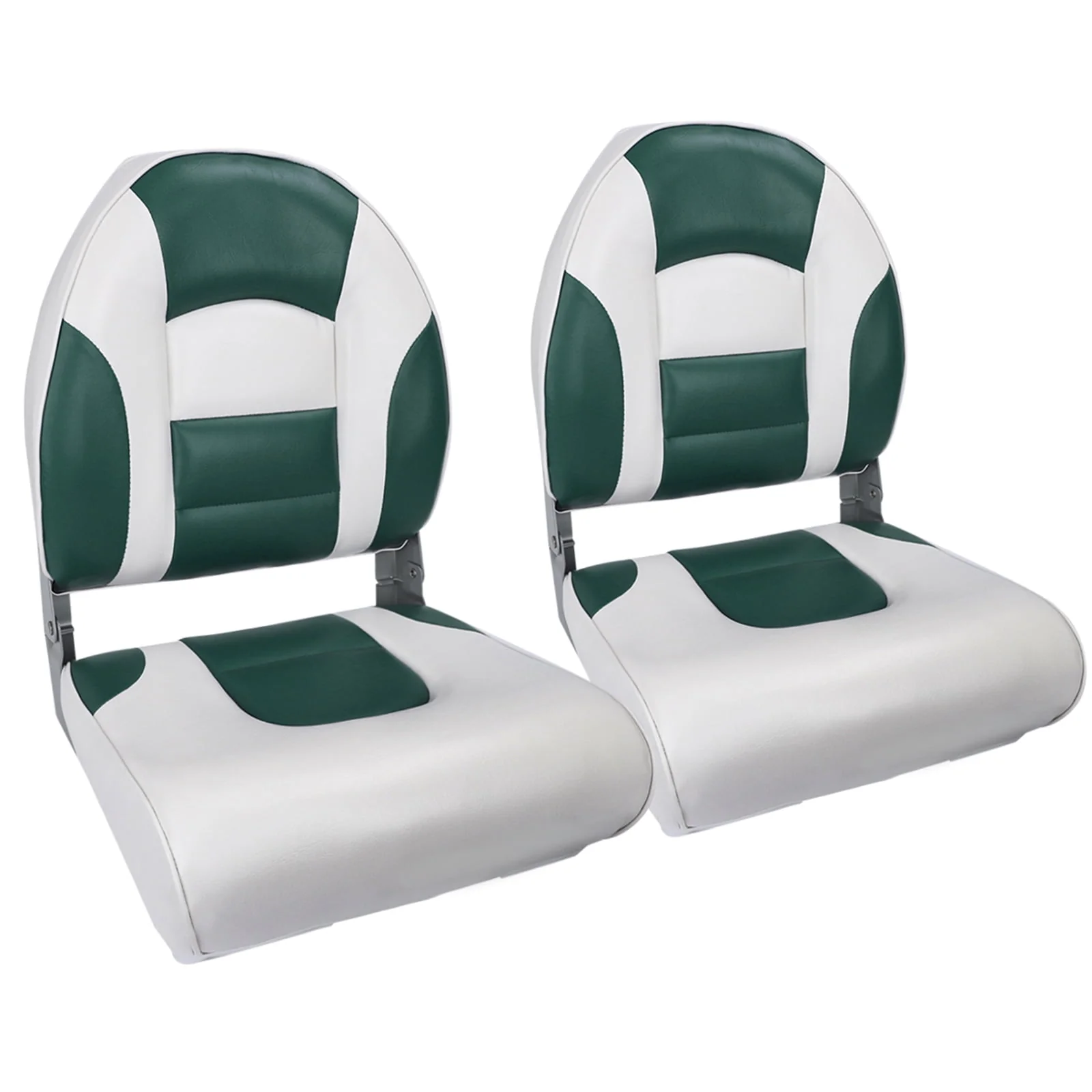 NORTHCAPTAIN S1 Pro Premium High Back Folding Boat Seat,Stainless Steel Screws Included,Charcoal/Black(2 Seats)