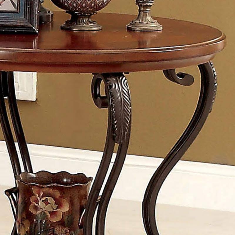 Furniture of America End Table May Brown Cherry