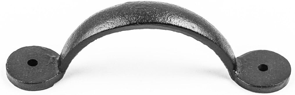Renovators Supply Black Drawer Or Cabinet Door Pull Wrought Iron 4 7/8 Inch Antique Design Cabinet Or Drawer Handle Powder Coat Finish Includes Mounting Hardware Pack Of 12