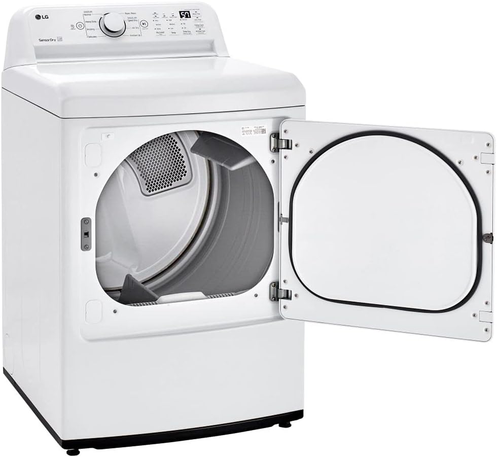 LG WT7005CW Ultra Large Capacity Top-Load Washer with TurboDrum - White with an LG DLE7000W Ultra Large Capacity Electric Dryer with Sensor Dry - White (2021)