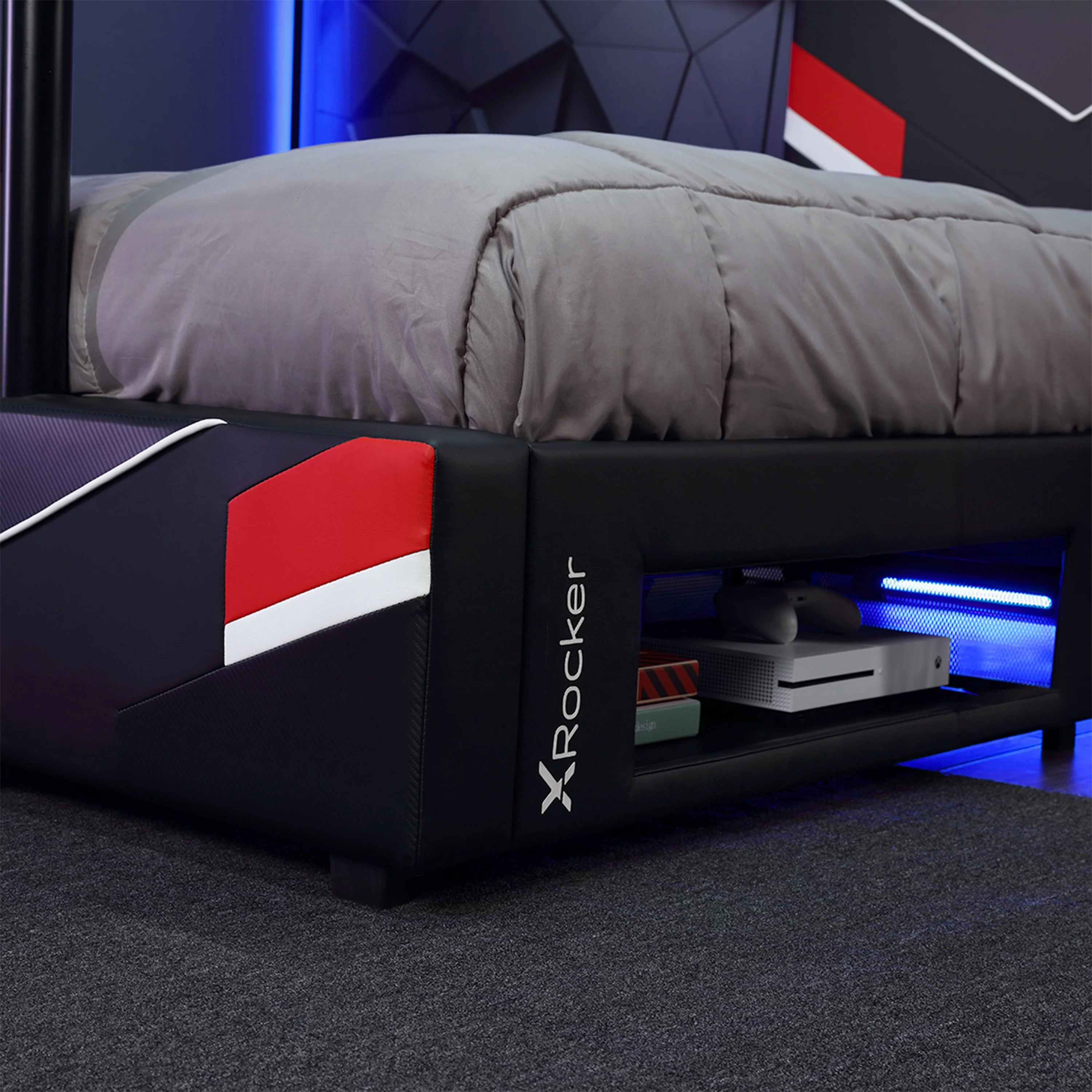 X Rocker Orion eSports Gaming Bed Frame with TV Mount, Child/Teen, Black/Red, Twin, 42.5" H